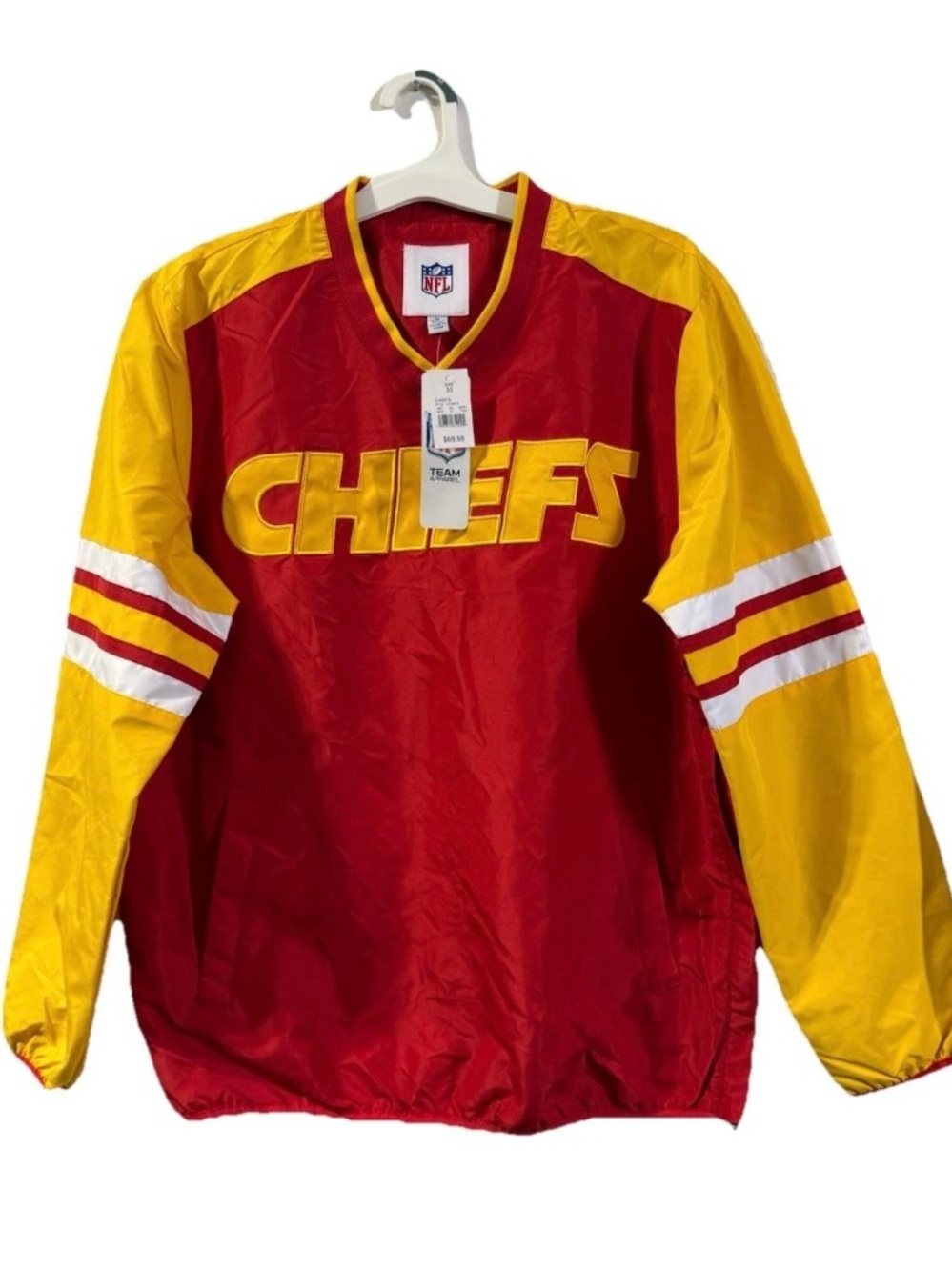 NFL Chiefs Red and Yellow Pullover Windbreaker